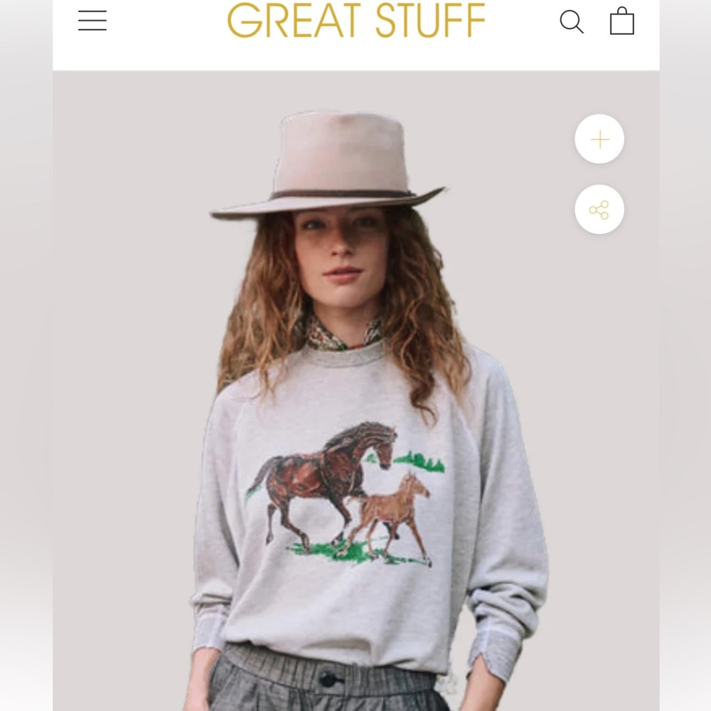 THE GREAT. Gray Sweater with Horse Design